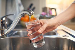 Tap water at the faucet