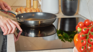 A pan on top of an induction stove